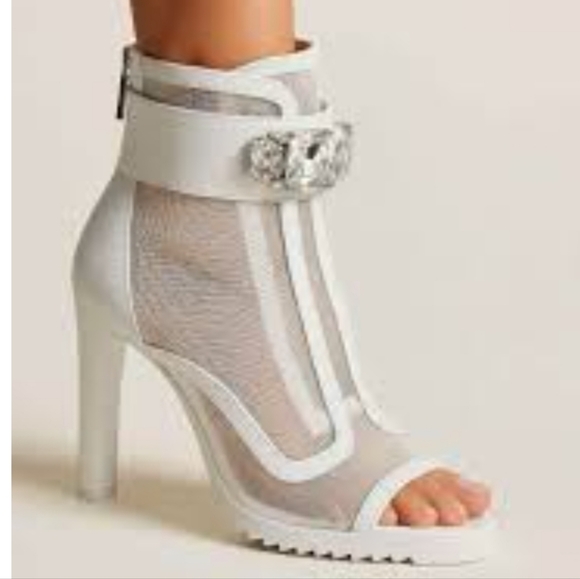 Karl Lagerfeld Shoes - Karl Lagerfeld Elegant White Mesh Ankle Boots Size Women's 8